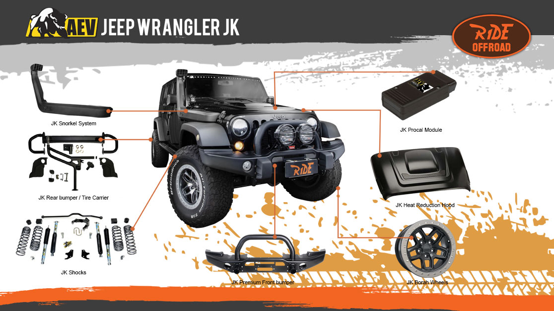 JK Jeep Wrangler AEV Accessories - Ride Offroad
