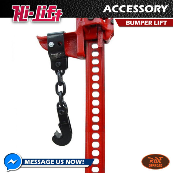 The The Hi-Lift Bumper Lift is designed to fit most steel curved bumpers, for quick and easy lifting. The Bumper Lift has a 3,000lb (1361 kg) capacity.